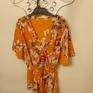 Floral Wrap Top